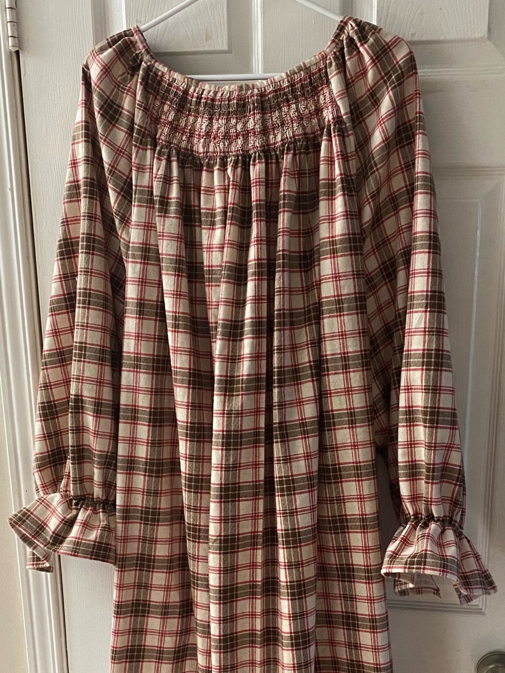 Smocked Flannel Nightgown